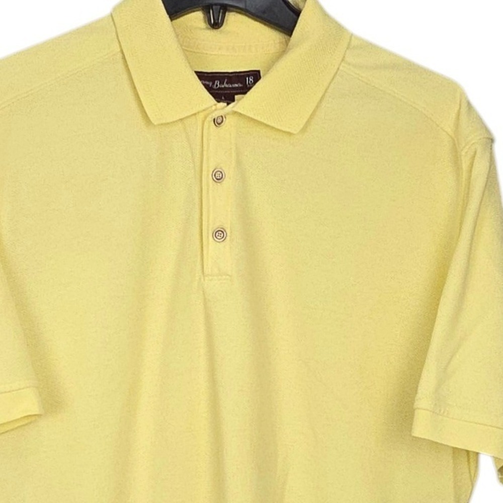 Tommy Bahama 18 Golf‎ Polo Shirt Mens Large Yellow Short Sleeve Casual Summer